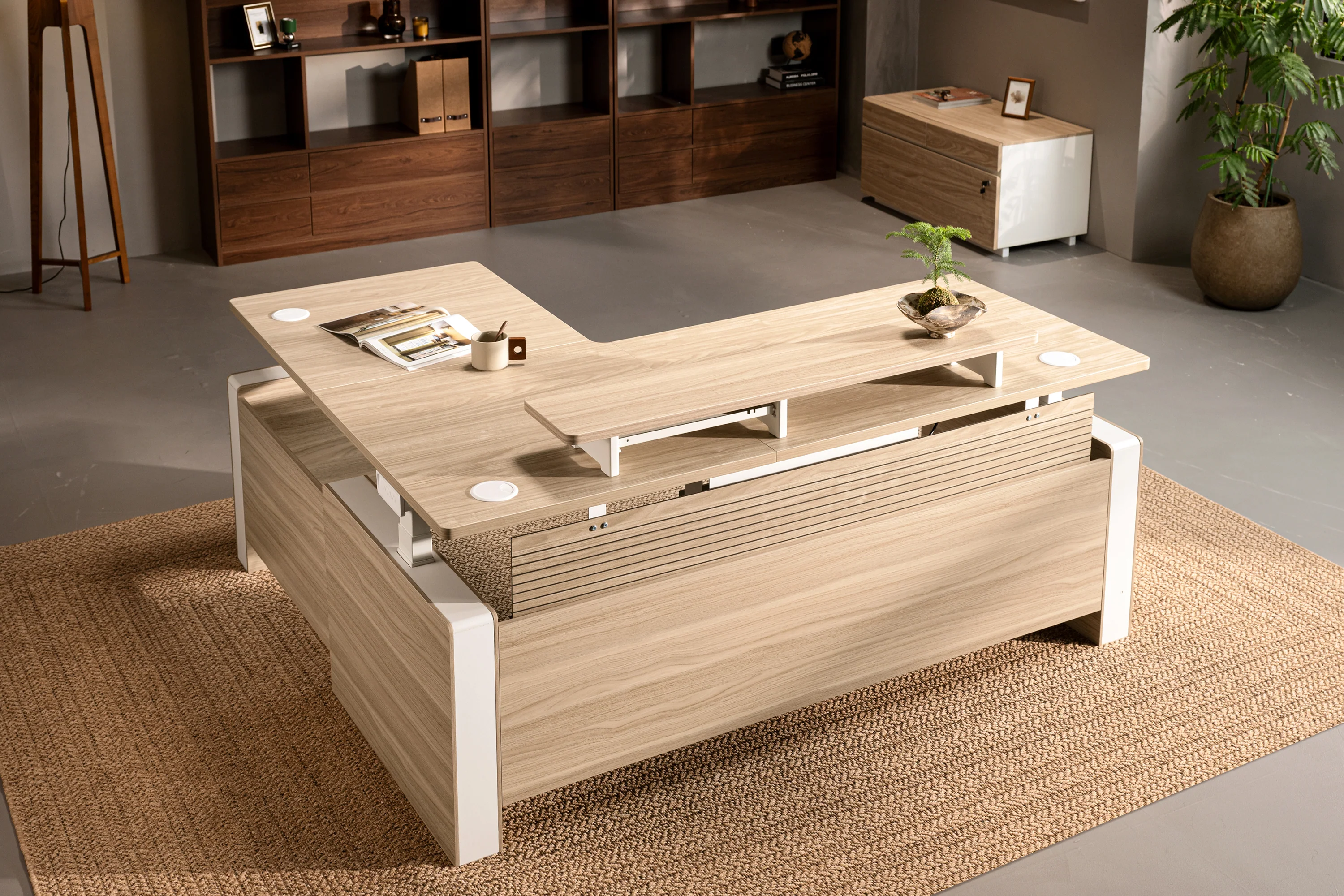 Vernal L-förmiger Höhenverstellbarer Chefschreibtisch - Image 10