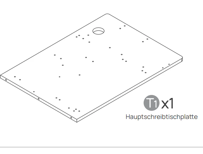 V0.7 L-förmiger Schreibtisch – Walnussfarbe – 180×150×2,5 cm – HJA Haupttischplatte – rechte Seitenplatte(für Ihre vorherige Bestellung)