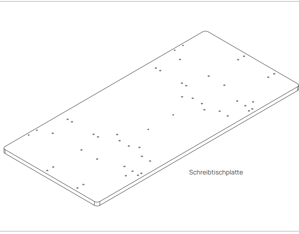 V0.7 Schreibtisch – Helles Nussbaum – 180 × 80 × 2,5 (für Ihre vorherige Bestellung)
